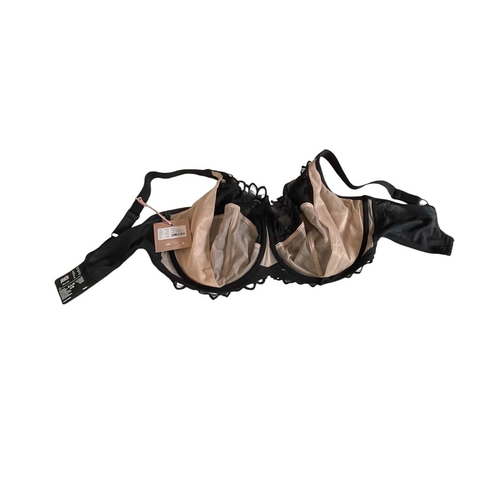 Panache Allure 10765 Full Cup Bra Black Latte Lace Underwired 38J USA NWT - Picture 3 of 6